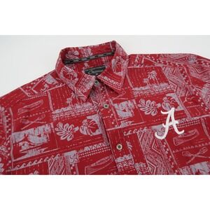 Alabama Crimson‎ Tide Hawaiian Shirt Men's Medium Football Camp Floral Chiliwear